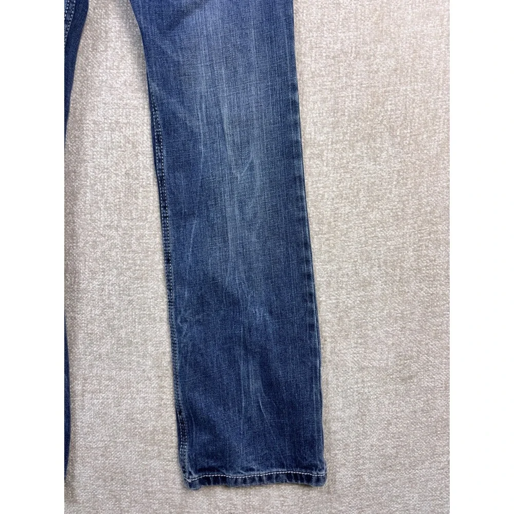 Wrangler 20X Boys Blue Jeans Regular Fit Straight Leg Adjustable Waist Size 14